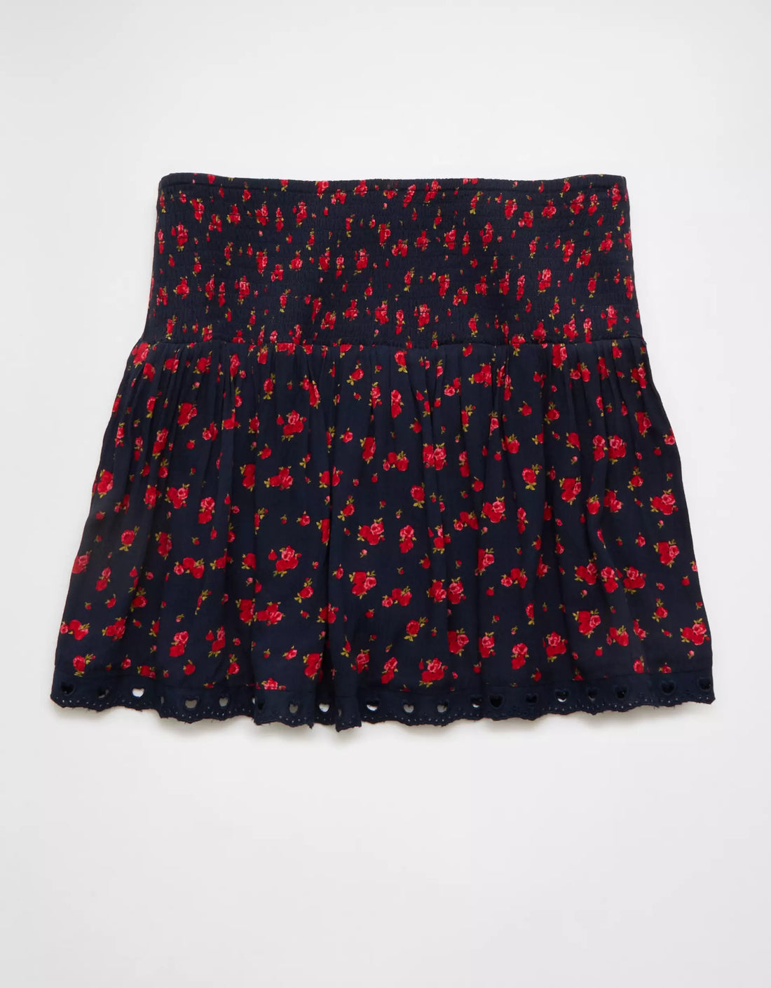 High‑Waisted Tiered Eyelet Hem Women's Mini Skirt