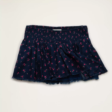 Smocked Waist Lined Godet Pleated Women's Micro Skirt